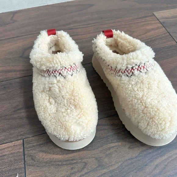 UGG WOMEN TAZZ UGG BRAID NATURAL SUEDE PLATFORM SHOES US 6-6.5 - Picture 6 of 14